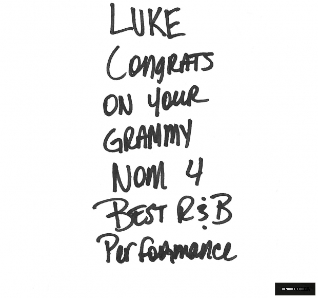 Beyonce's Letter to Luke James
